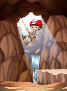 Boy abseil