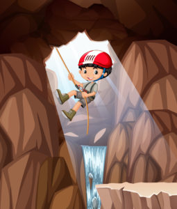 Boy abseil
