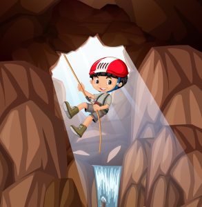 Boy abseil